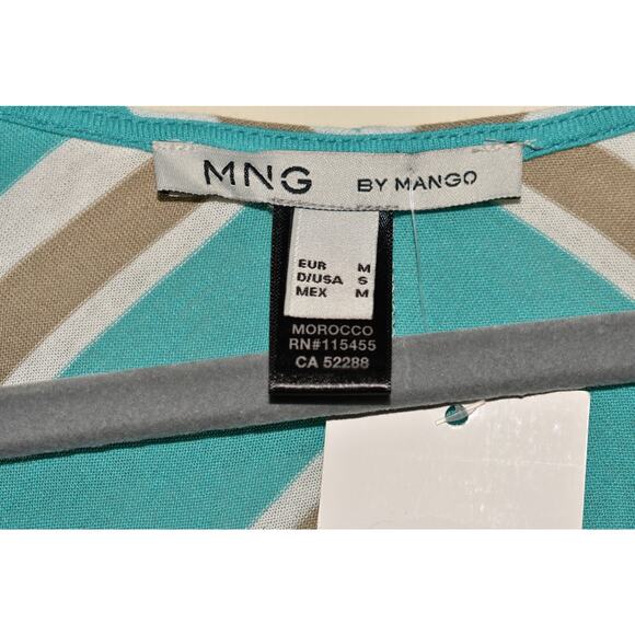 MNG MANGO NEW $50 Sleeveless Knit Striped‎ Dropwaist Dress Small - Picture 3 of 3